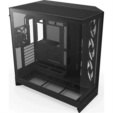 NZXT H9 Flow RGB 2025 fekete (táp nélküli) ablakos ATX ház