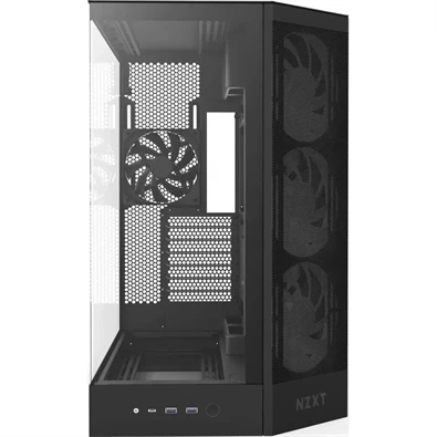 NZXT H9 Flow RGB 2025 fekete (táp nélküli) ablakos ATX ház