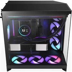 NZXT H9 Flow RGB 2025 fekete (táp nélküli) ablakos ATX ház