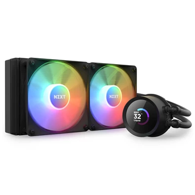 NZXT Kraken 240 240mm 2x120mm AIO RGB LCD fekete vízhűtéses processzor hűtő
