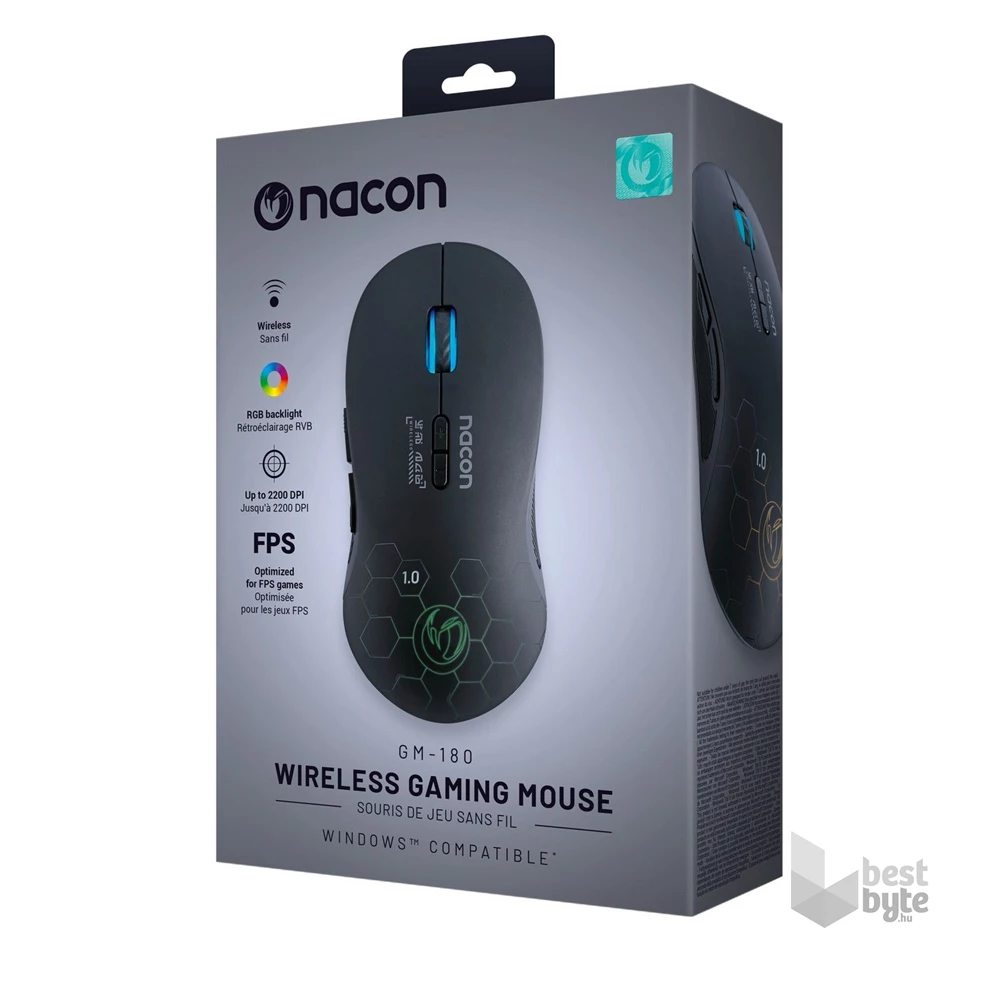 Nacon 2809109 GM-180 vezeték nélküli fekete gamer egér