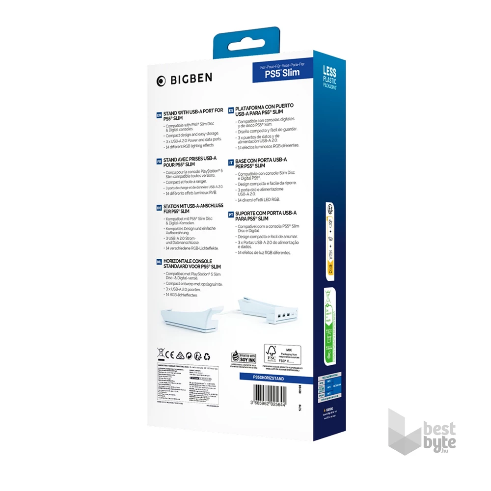 Nacon 2809189 PS5 Slim USB-A portos vízszintes állvány