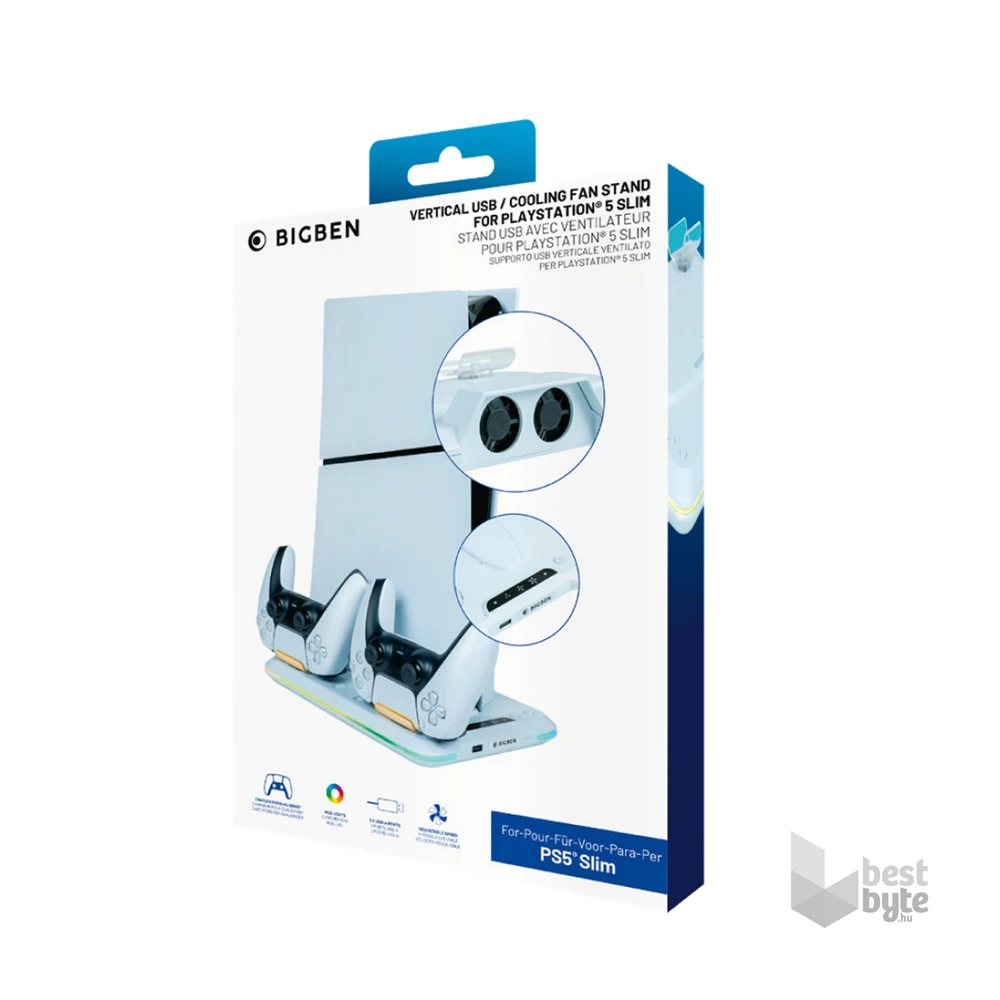Nacon 2809190 PS5 Slim függőleges állvány és töltőállomás
