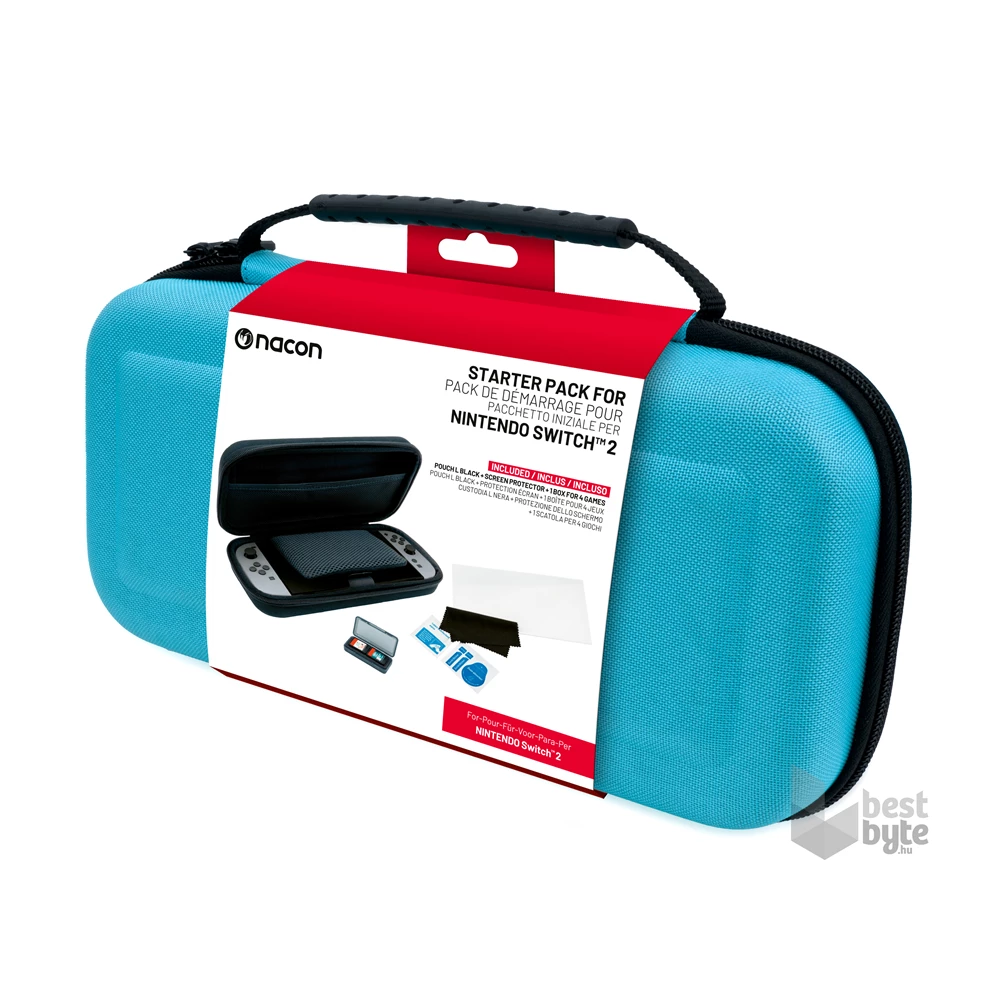 Nacon 2809495 Nintendo Switch 2 kék utazótok + fólia