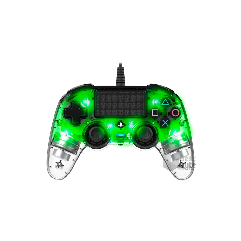 Nacon 2804956 Compact PS4 vezetékes átlátszó-halványzöld kontroller
