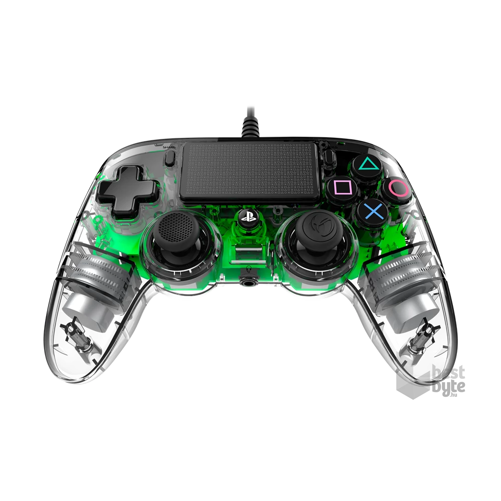 Nacon 2804956 Compact PS4 vezetékes átlátszó-halványzöld kontroller