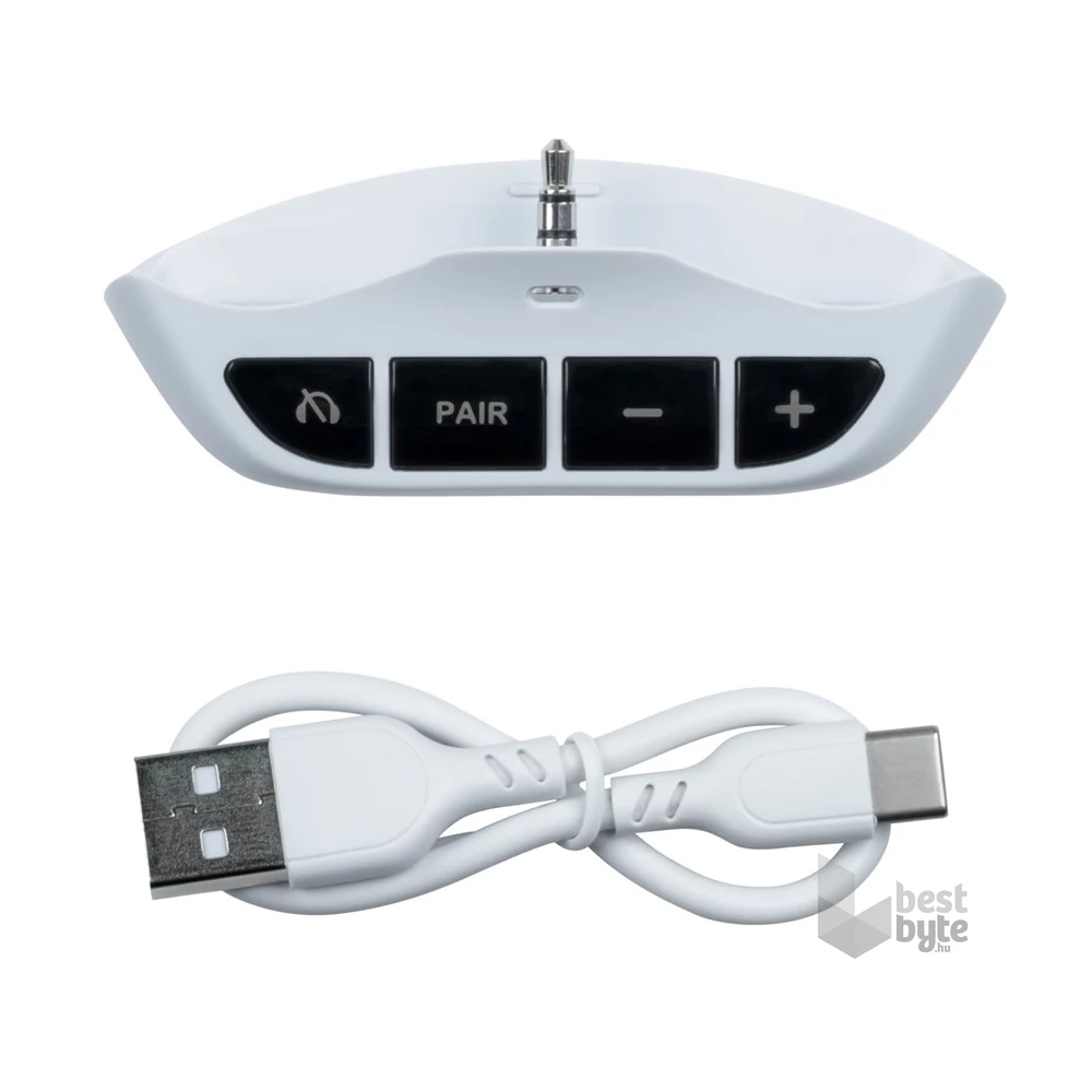 BigBen 2808534 PS5 DualSense kontrollerhez vezeték nélküli fehér audio adapter