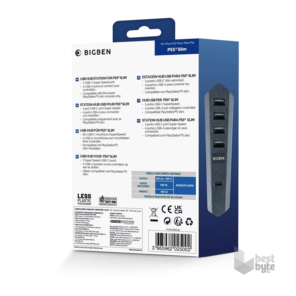 Nacon 2808909 PS5 Slim konzolokhoz USB Hub