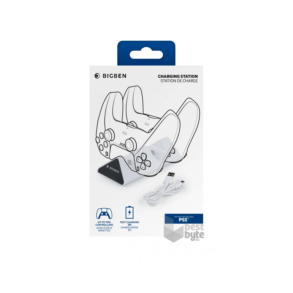 BigBen 2807367 PS5 V2 Dual fehér töltőállomás