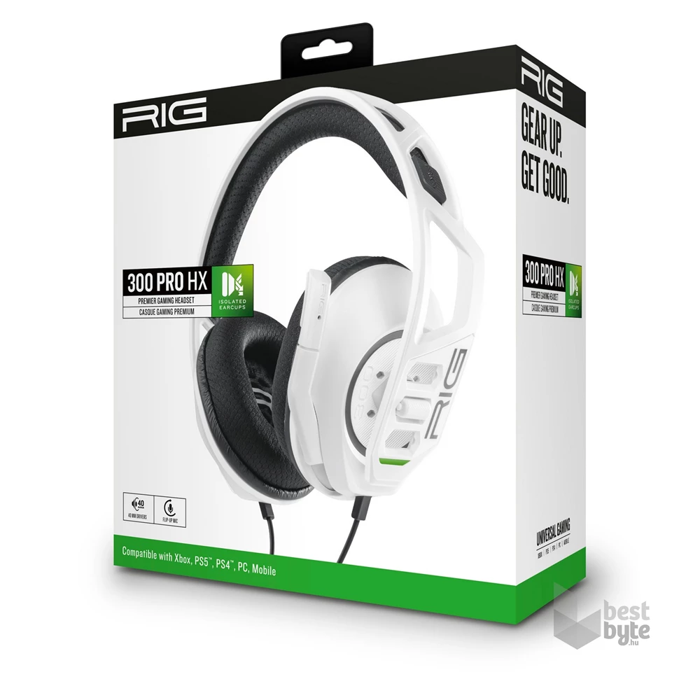 Nacon 2808369 Plantronics RIG 300PRO HX Xbox Series X fehér gamer headset