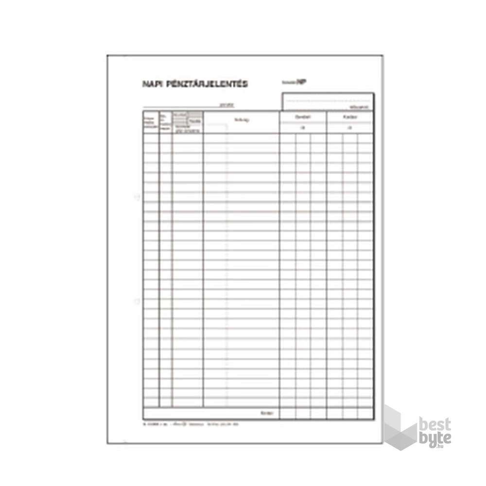 B.13-25/V A4 25x2+2lapos álló "Napi pénztárjelentés" nyomtatvány