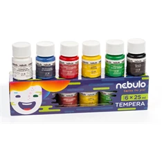 Nebulo 25ml-es 6 színű tégelyes tempera készlet