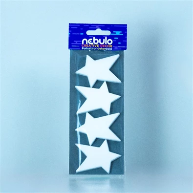 Nebulo Creative Dekor Csillagok 4 db-os 8x20 cm polisztirol dekoráció