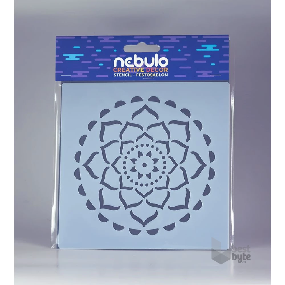 Nebulo Creative Dekor Mandala 14,5x14,5 cm műanyag sablon lap