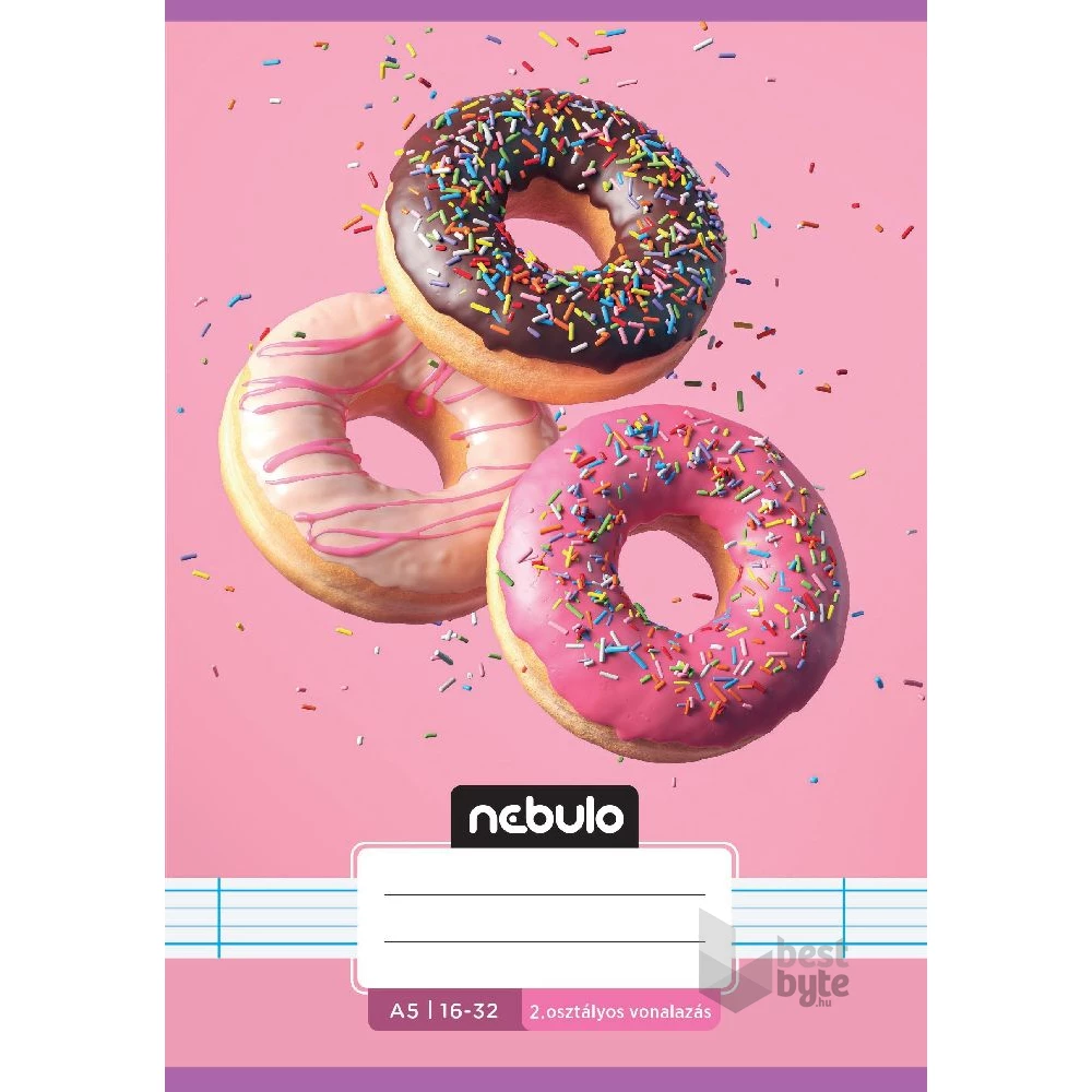 Nebulo Cuki minták A5 2. osztályos 16-32 tűzött vonalas füzet