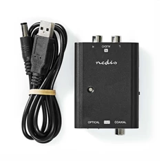 Nedis ACON2508BK 2x RCA be - digitális koax/toslink ki analóg - digitális audio konverter Nedis ACON2508BK 2x RCA be - digitális koax/toslink ki analóg - digitális audio konverter