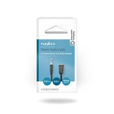Nedis CAGB22100BK02 0,2m 3,5 mm sztereo jack dugó - 2x 3,5 mm jack aljzat sztereo audio kábel Nedis CAGB22100BK02 0,2m 3,5 mm sztereo jack dugó - 2x 3,5 mm jack aljzat sztereo audio kábel