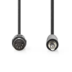 Nedis CAGL20100BK10 1m 5p DIN dugó - 3,5mm sztereo jack dugó audió kábel