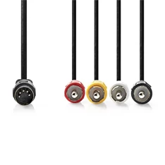 Nedis CAGL20400BK10 0,20m DIN 5 tűs dugó - 4x RCA dugó DIN audio kábel