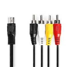 Nedis CAGL20400BK10 0,20m DIN 5 tűs dugó - 4x RCA dugó DIN audio kábel