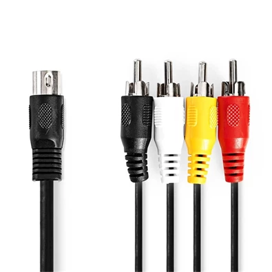 Nedis CAGL20400BK10 0,20m DIN 5 tűs dugó - 4x RCA dugó DIN audio kábel