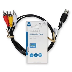 Nedis CAGL20400BK10 0,20m DIN 5 tűs dugó - 4x RCA dugó DIN audio kábel