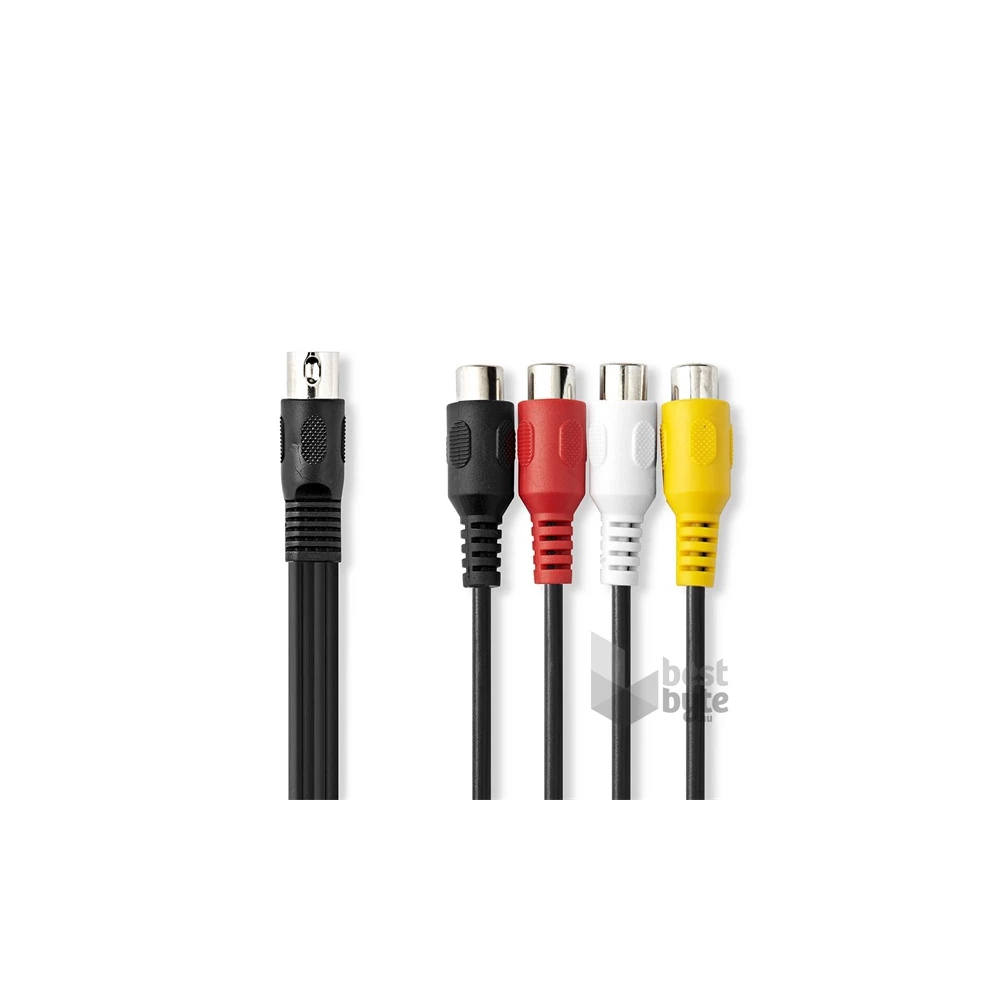 Nedis CAGL20450BK02 0,20m DIN 5 tűs dugó - 4x RCA aljzat DIN audio kábel