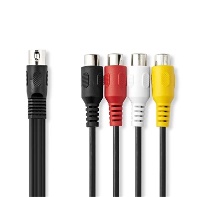 Nedis CAGL20450BK02 0,20m DIN 5 tűs dugó - 4x RCA aljzat DIN audio kábel