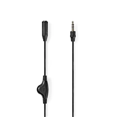 Nedis CAGL22090BK10 1m 3.5 mm sztereo jack dugó - 3.5 mm sztereo jack aljzat audió kábel