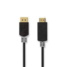 Nedis CCBW37100AT20 2m Display port dugó - HDMI dugó 4K 30Hz aranyozott kábel Nedis CCBW37100AT20 2m Display port dugó - HDMI dugó 4K 30Hz aranyozott kábel