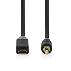 Nedis CCBW65950AT10 1m USB-C dugó - 3,5 mm sztereo jack dugó aranyozott kábel Nedis CCBW65950AT10 1m USB-C dugó - 3,5 mm sztereo jack dugó aranyozott kábel