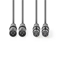Nedis COTH15030GY50 5m 2 x XLR 3p dugó - 2 x XLR 3p aljzat rugalmas félprofi XLR audio kábel Nedis COTH15030GY50 5m 2 x XLR 3p dugó - 2 x XLR 3p aljzat rugalmas félprofi XLR audio kábel