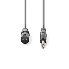 Nedis COTH15100GY15 1,5m 6,35mm sztereo jack dugó - 3p XLR dugó rugalmas félprofi audio kábel Nedis COTH15100GY15 1,5m 6,35mm sztereo jack dugó - 3p XLR dugó rugalmas félprofi audio kábel