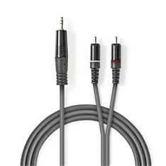 Nedis COTH22200GY30 3m 3,5mm sztero jack dugó - 2 x RCA dugó rugalmas félprofi audio kábel Nedis COTH22200GY30 3m 3,5mm sztero jack dugó - 2 x RCA dugó rugalmas félprofi audio kábel