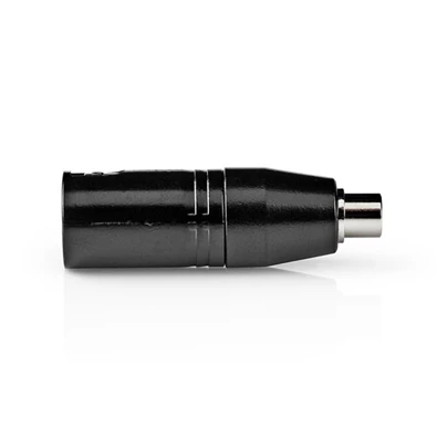 Nedis COTP15930BK XLR 3 tűs apa - RCA anya, nikkelezett, egyenes, fém, fekete XLR adapter