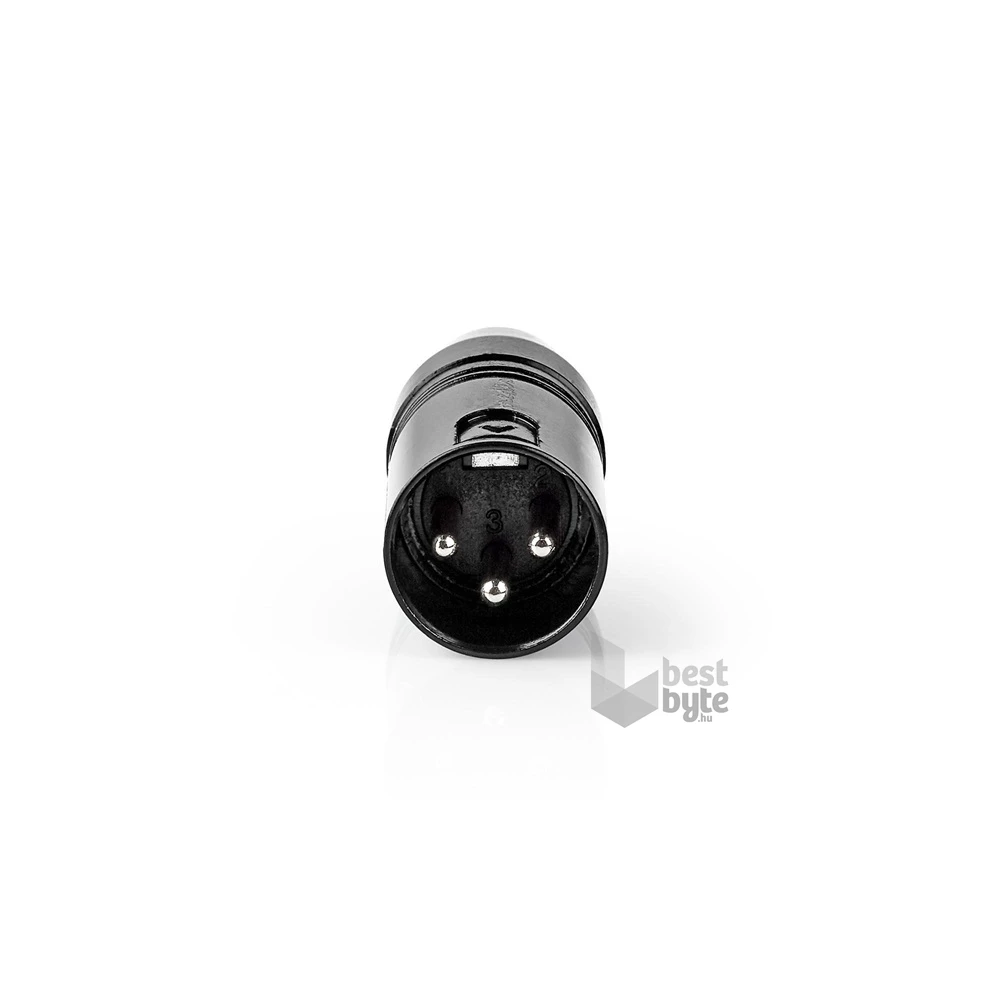 Nedis COTP15930BK XLR 3 tűs apa - RCA anya, nikkelezett, egyenes, fém, fekete XLR adapter