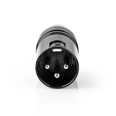 Nedis COTP15930BK XLR 3 tűs apa - RCA anya, nikkelezett, egyenes, fém, fekete XLR adapter