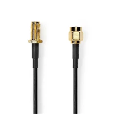 Nedis CSGL02010BK50 3m SMA apa - SMA anya aranyozott, 50 Ohm, árnyékolt, kerek, PVC fekete SMA kábel