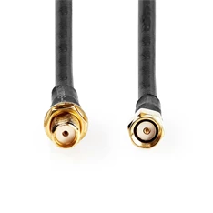 Nedis CSGL02400BK50 5m SMA apa - SMA anya, aranyozott, 50 Ohm, kettős árnyékolású SMA kábel