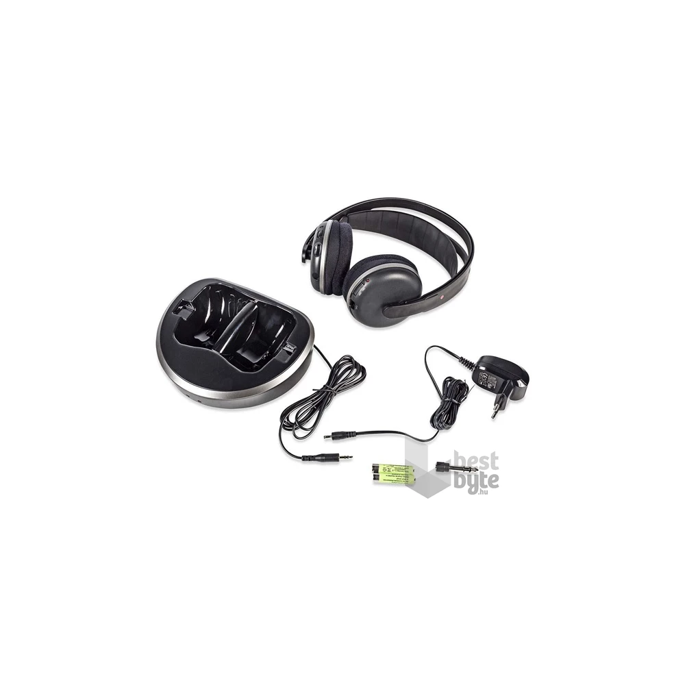 Nedis HPRF210BK rádiófrekvenciás vezeték nélküli RF fejhallgató