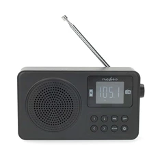 Nedis RDFM2225BK ébresztőórás hordozható Bluetooth FM rádió