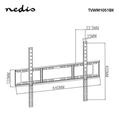Nedis TVWM1051BK 37"-70" fekete, acél fali konzol
