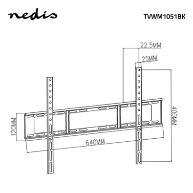 Nedis TVWM1051BK 37"-70" fekete, acél fali konzol