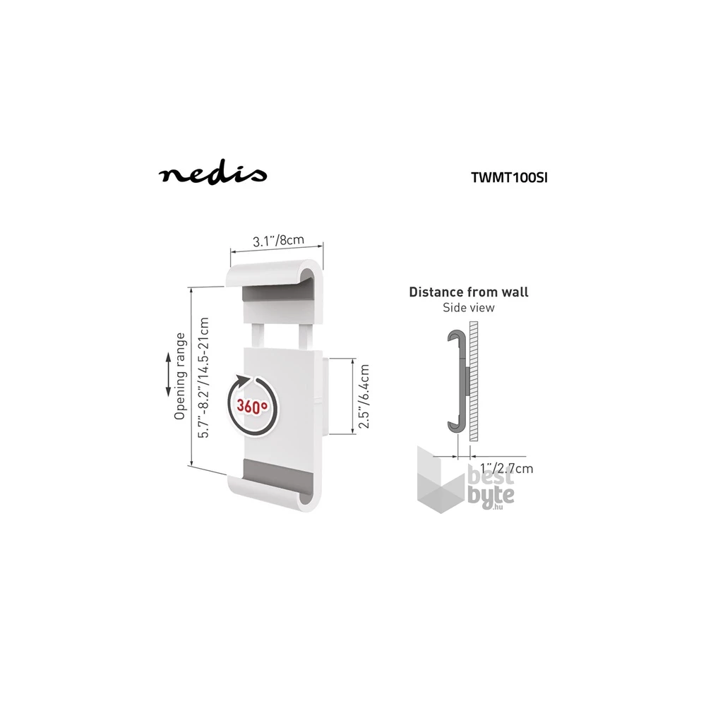 Nedis TWMT100SI 7"-12" fix fali tablet tartó konzol