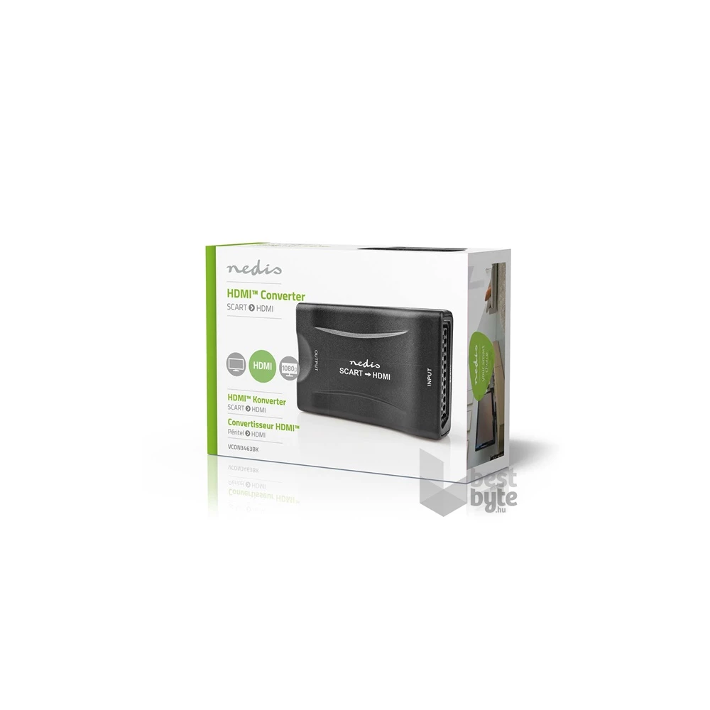 Nedis VCON3463BK SCART bemenet/HDMI kimenet 1080p videó konverter