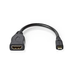 Nedis kábel CVGP34790BK02 0,2m micro HDMI - HDMI 4K@30Hz, 10.2 Gbps adapter Nedis kábel CVGP34790BK02 0,2m micro HDMI - HDMI 4K@30Hz, 10.2 Gbps adapter