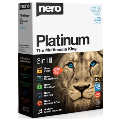 Nero 2019 Platinum 4K Multimedia Suite HUN ML dobozos szoftver