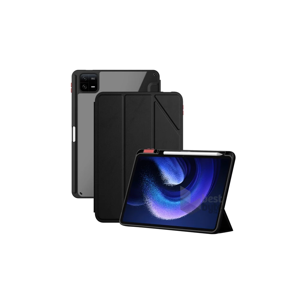 Nillkin GP-146548 Xiaomi Pad 6 fekete bőr hatású tablet tok