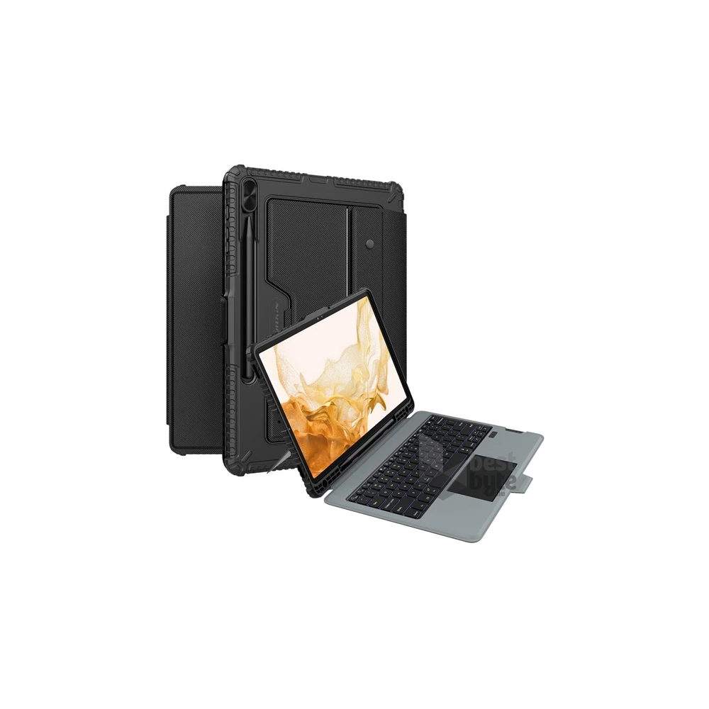 Nillkin GP-151178 Galaxy Tab S8 Plus LTE (SM-X806) / WIFI (SM-X800) / S8 LTE (SM-X706) fekete billentyűzetes tok