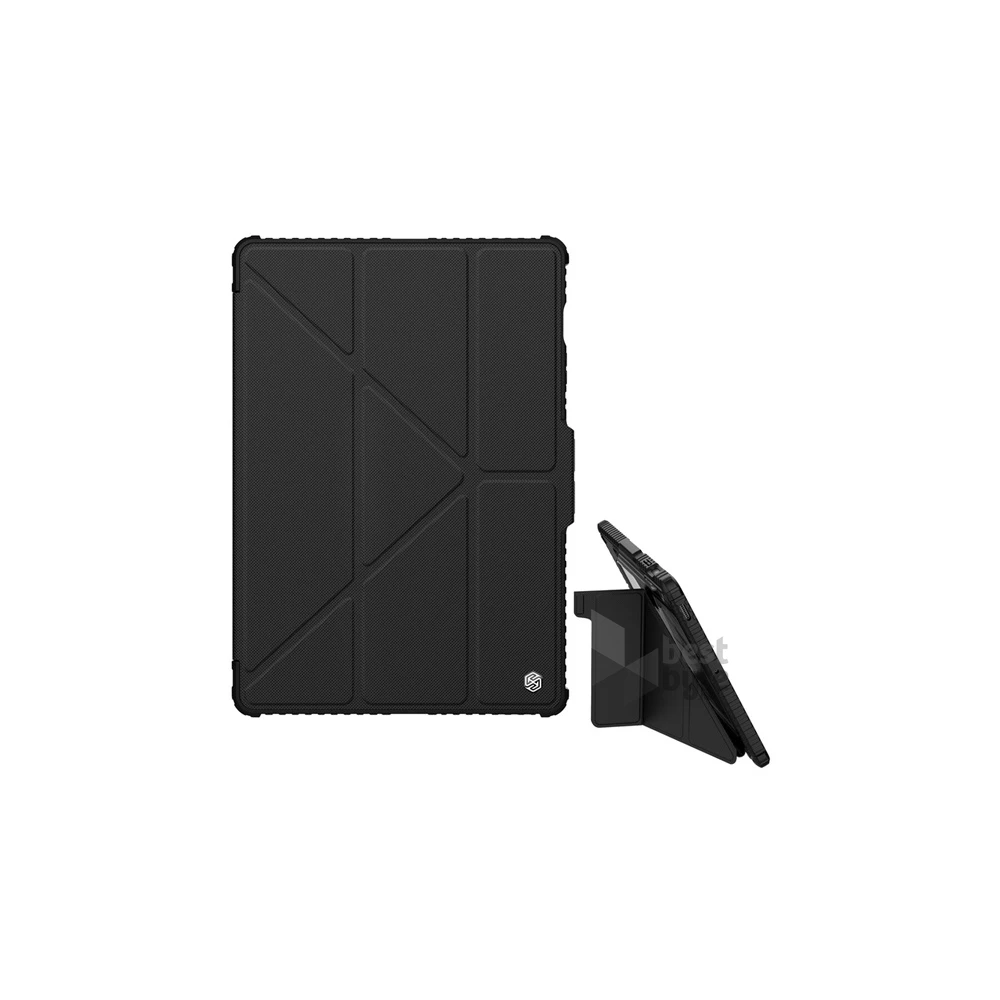 Nillkin GP-156842 Galaxy Tab S9 FE Plus WIFI (SM-X610) / LTE (SM-X616) fekete műanyag oldalra nyíló tok